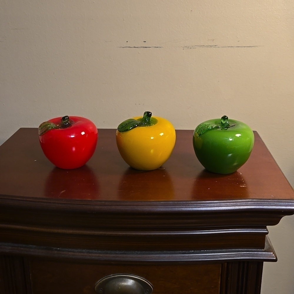 Glass Apples Set of 3